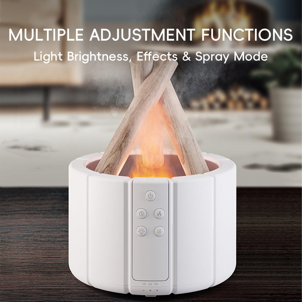 Campfire Flame Fire Diffuser, Bonfire Aromatherapy Essential Oil Diffuser, 250ml Wood Cool Mist Humidifier, Remote