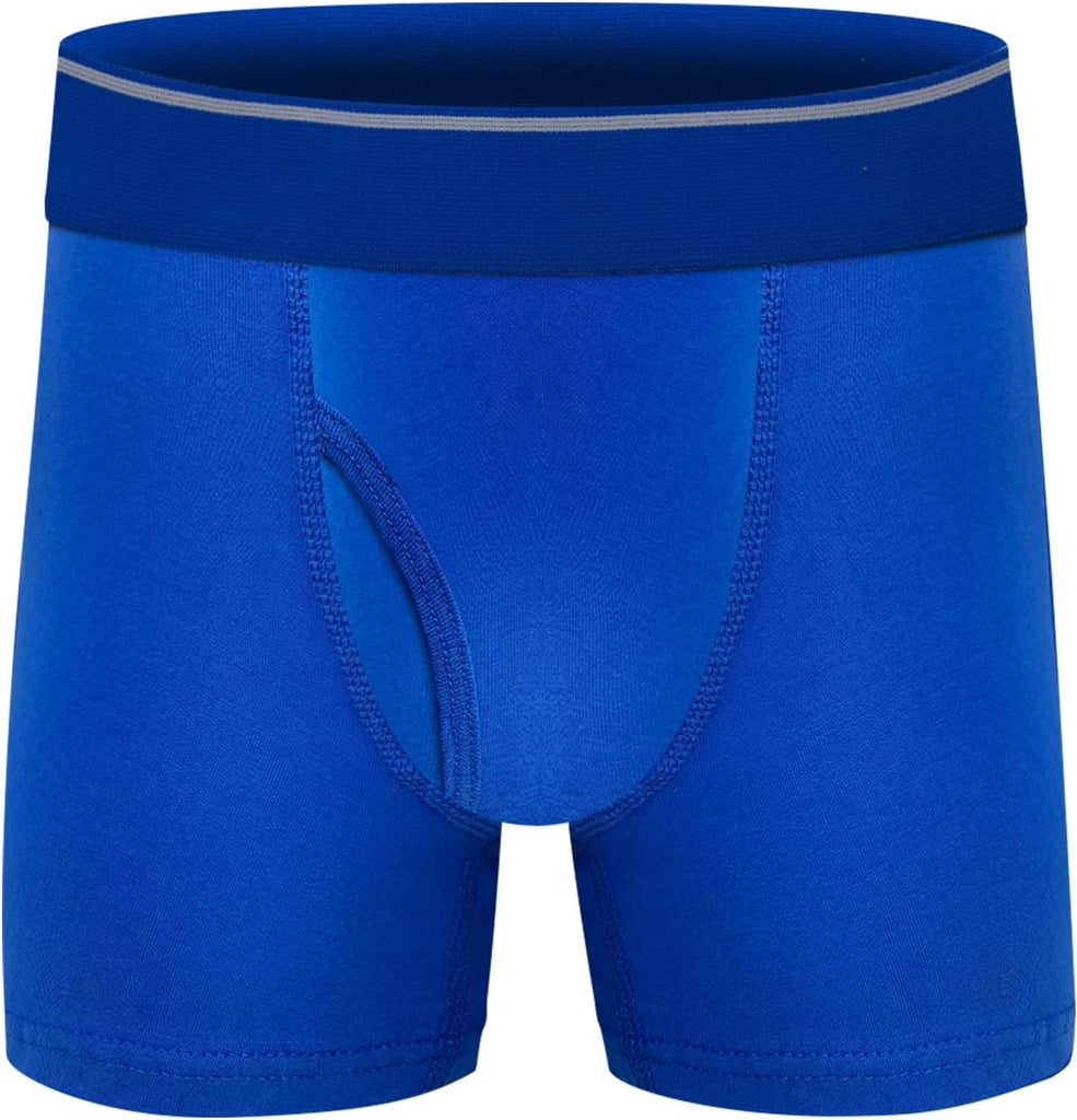 Boys Cotton Boxer Briefs Underwear Mesh Performance Sport Boxer Briefs for Big Boy with Fly 5 Pack