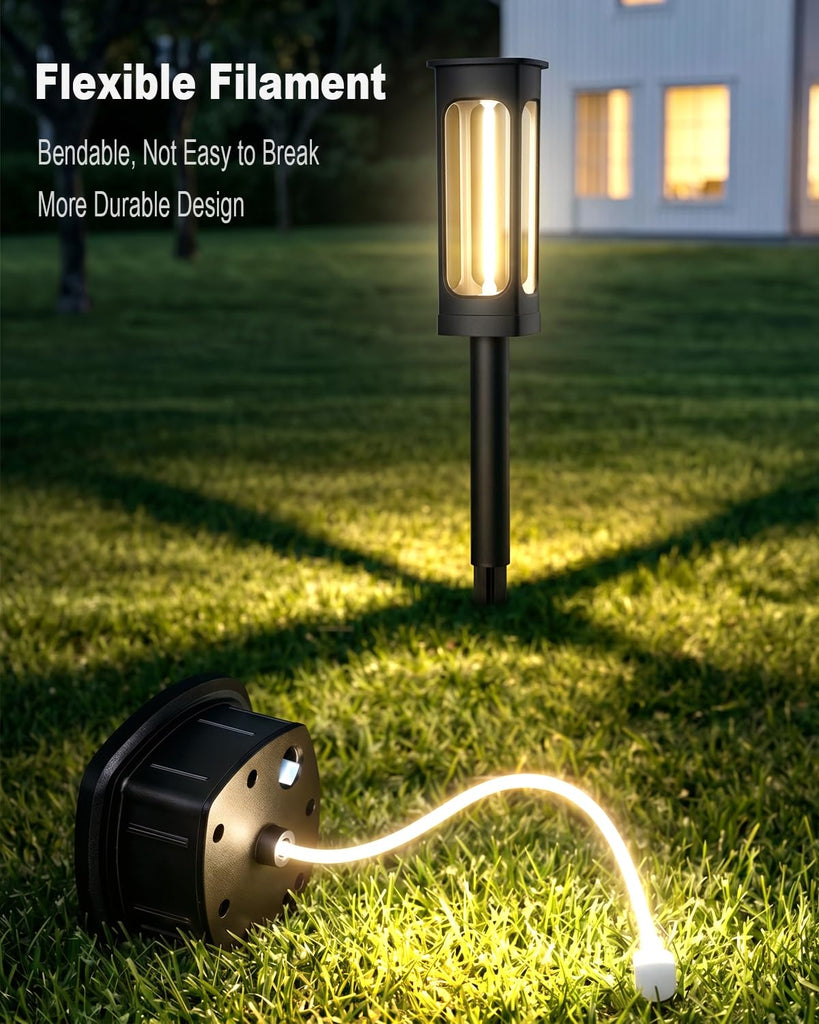 2026 Solar Lights Outdoor, 6 Pack Solar Pathway Lights Auto On/Off Waterproof Garden Landscape Lighting for Path