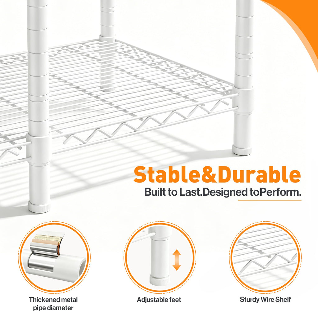 Clothes Rack with Cover, Portable Closet 1200LBS Adjustable Shelves