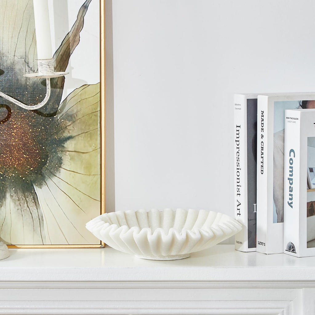 Marble Decorative Bowl, Modern Handicraft Bowls Decor,Jewelry Tray, Decorative Fruit Bowl Counter, Stylish Key