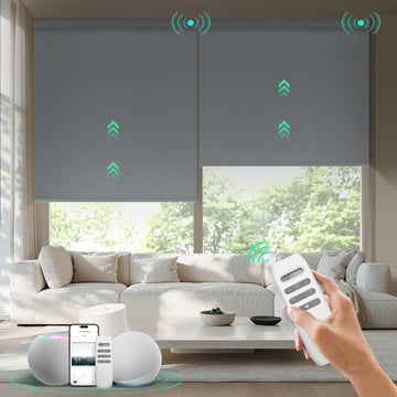 Motorized Blinds with Remote, Blackout Smart Roller Shades