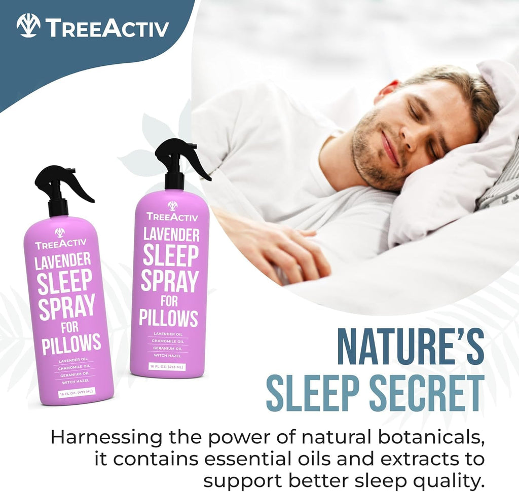 Sleep Spray Calming Lavender Chamomile, Soothing Witch Hazel & Lavender Pillow Spray Air Freshener for Room, Bed - Set of 16