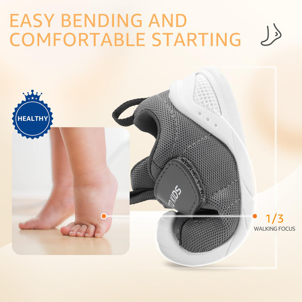 Baby Shoes Ankle Support First Walker Dark Grey T5