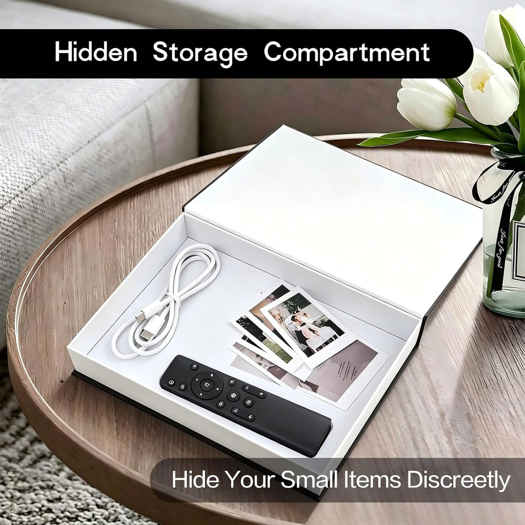 Decorative Faux Books Storage Box, Modern Stacked Books for Shelf & Table Decor, Multi-Functional Ornament for Photo