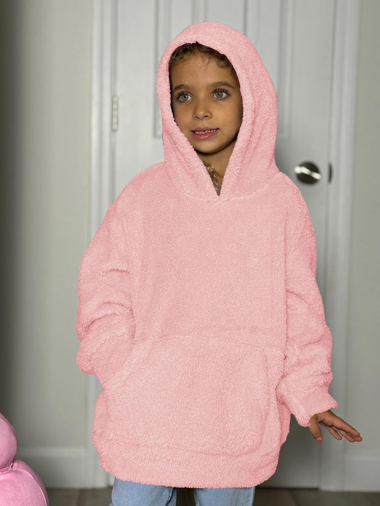 Toddler Girls Fuzzy Fleece Hoodies Kids Pullover Sweatshirts