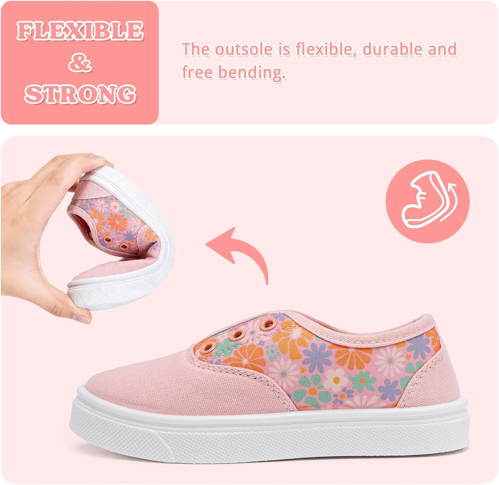 Toddler Slip on Shoes for Boys Girls Classic Walking Canvas School Sneaker Lightweight Little Kid Flat