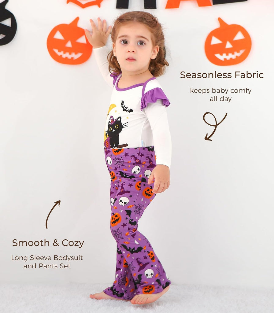 Boys Girls Bodysuit and Pant Set-Viscose from Bamboo, Infant Outfit Long Sleeve Toddler Soft Clothes Sets