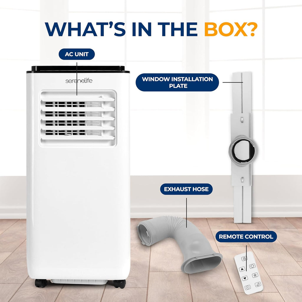 8000 BTU Portable Air Conditioner with Heating Functionality, 4-in