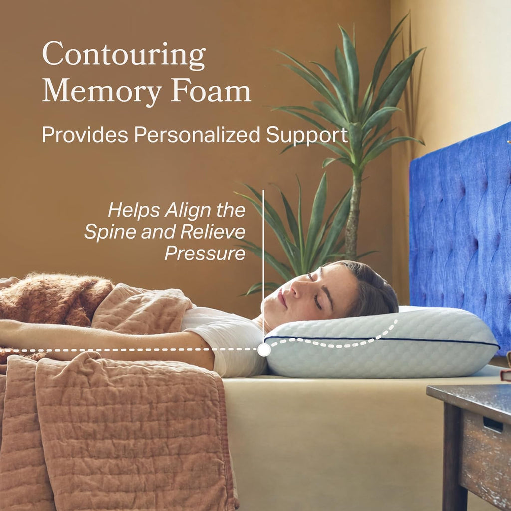 Cooling Gel Memory Foam Pillow for Sleeping - King Size, Ventilated Cooling Pillow for Side & Back Sleepers, Neck &