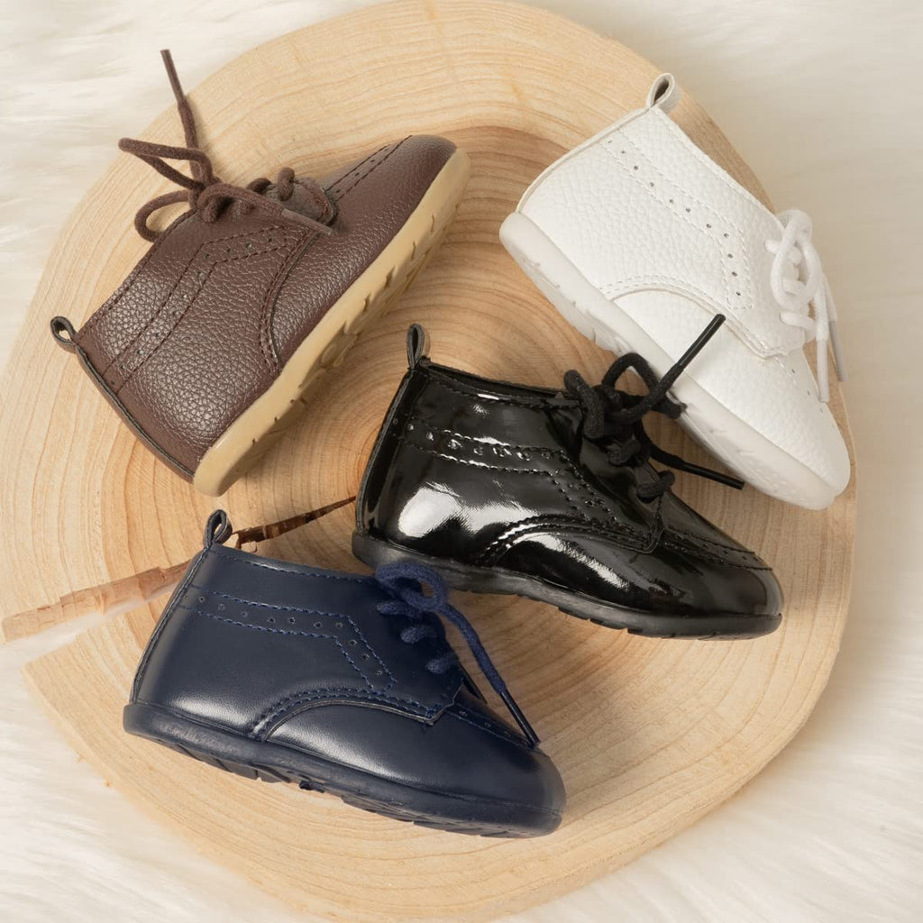 Infant Baby Boy Oxford Shoes PU Leather Loafers Rubber and Soft Sole Wedding Dress Shoes Toddler Girl Baby Walking