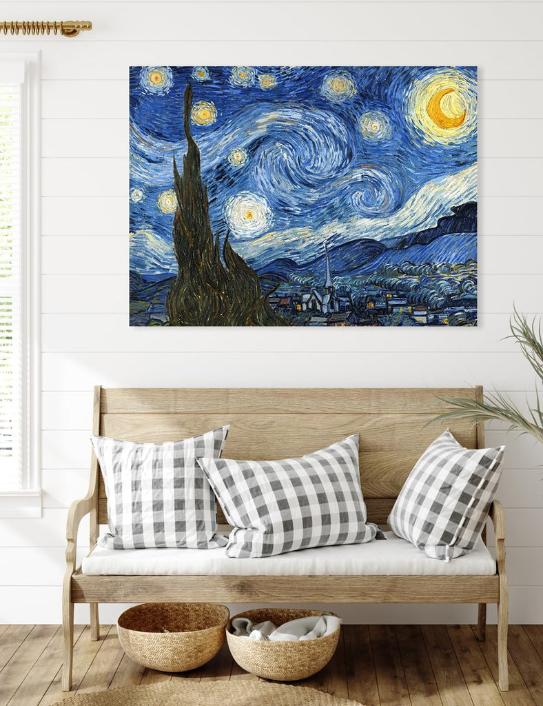 Van Gogh Starry Night Canvas Wall Art, 40x30 in