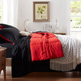 Anluoer Twin Comforter Set 5 Pieces, Black Bed in a Bag Bedding Set with 1 Comforter(68"*88"), 1 Pillow Sham