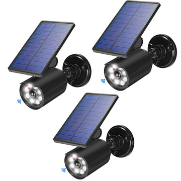 Solar Motion Lights Outdoor Security Flood Lights IP67 Waterproof Spot Lights for Yard Porch Garage 3 Pack