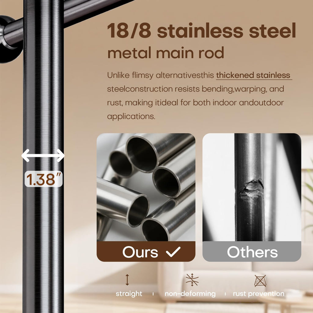 Valet Stand, Stainless Steel Suit Stand with Sturdy Marble Base