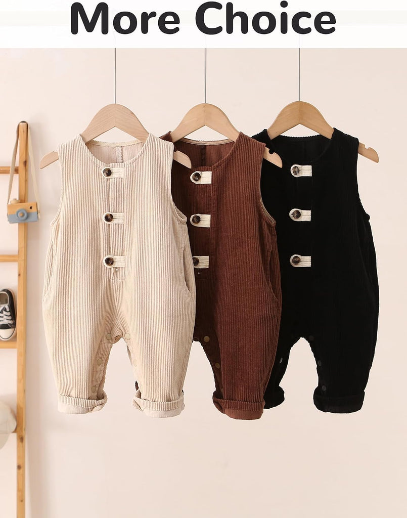 Infant Girl Baby Boy Corduroy Overalls Romper Button Suspender Big Pants Jumpsuit Outfit Clothes