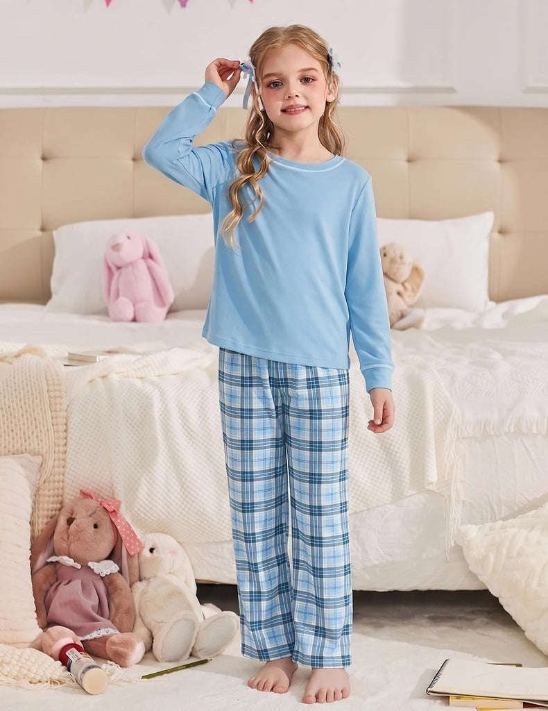 Girls Pajamas Set 2 Piece Long Sleeve Sleepwear Cozy Pj Loungewear