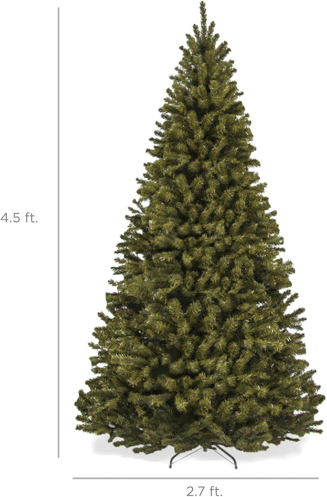Artificial Christmas Tree, 4.5ft Premium Unlit Realistic Spruce Holiday Décor w/Dense Branches, Easy Assembly, Metal