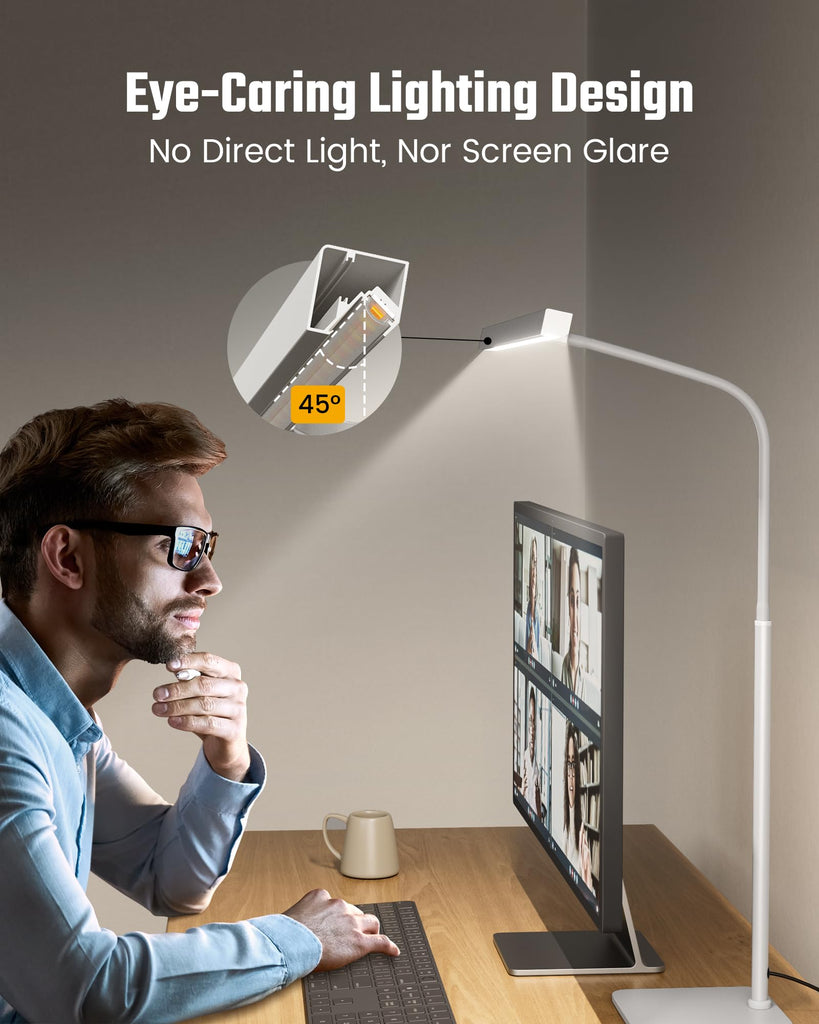 LED Desk Lamp, Eye-Caring Desk Light with Base