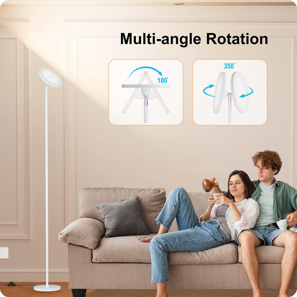 Dimmable Torchiere Floor Lamp with Remote, White