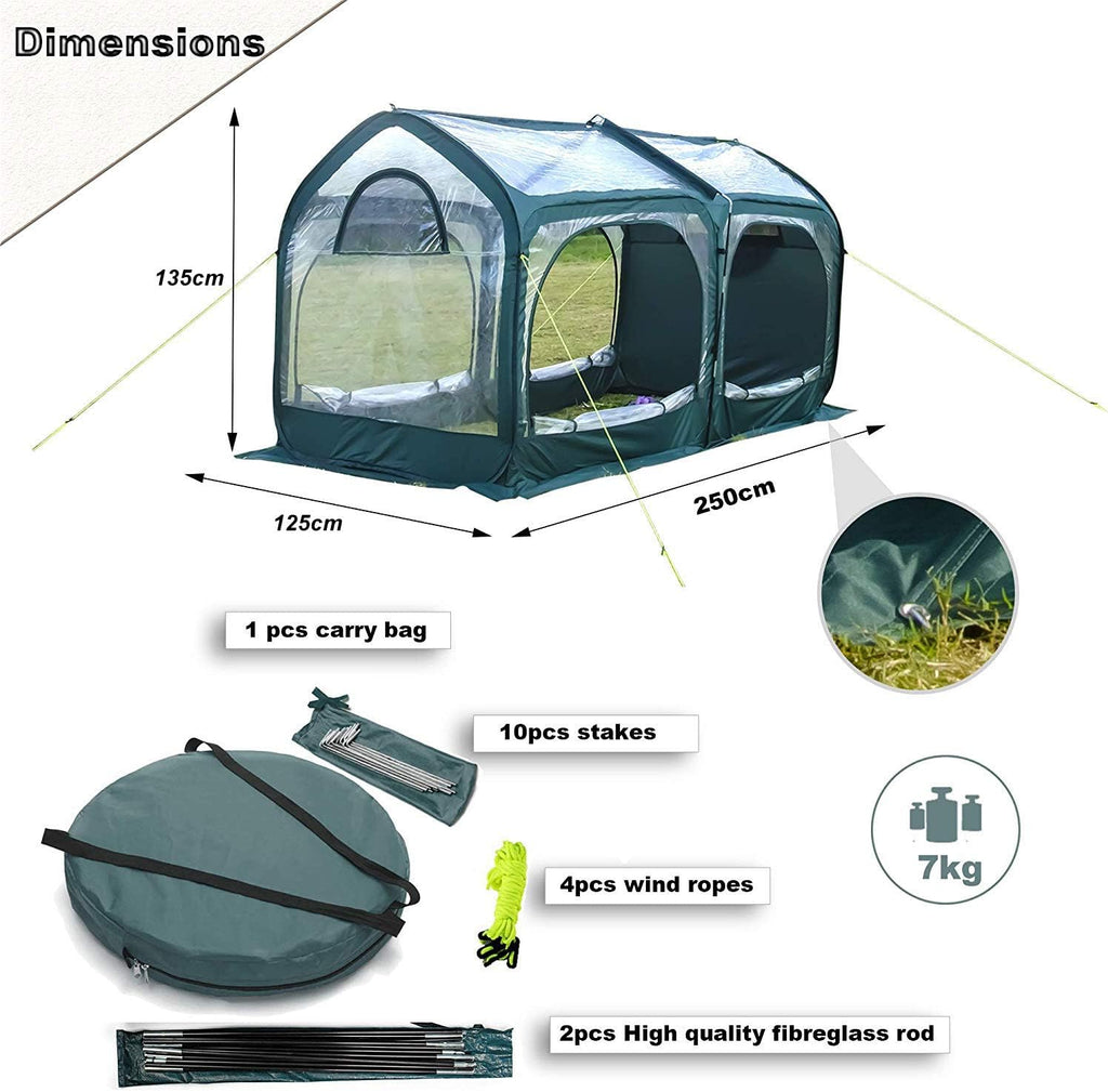 Pop Up Greenhouse Cover Flower House Mini Gardening Plant Flower Sunshine Room,Backyard PVC Cover for Cold Frost