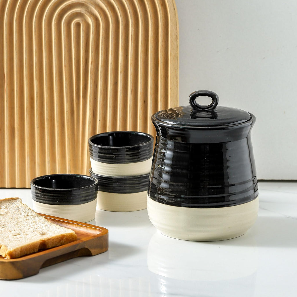 Ceramic Food Storage Jar, Coffee Canister for Countertop with Lids Airtight, Large Flour, Spices, Beans, Rice and Candies