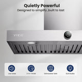 30 Inch Stainless Steel Wall Mount Range Hood 1200 CFM Low Noise Touch & Knob Control Baffle Filters, Convertible Ducted/Ductless Duct Cover Included