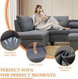 Wakefit Sectional Sofa Couch, Modern 4-Seaters Living Room Furniture Sets with Chaise Lounge