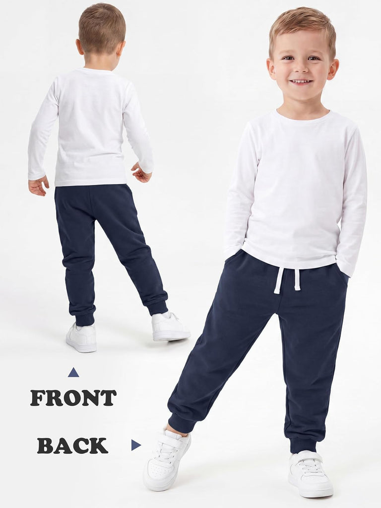4 Pack Toddler Boys Sweatpant Kids Athletic Jogger Pant Pure Cotton