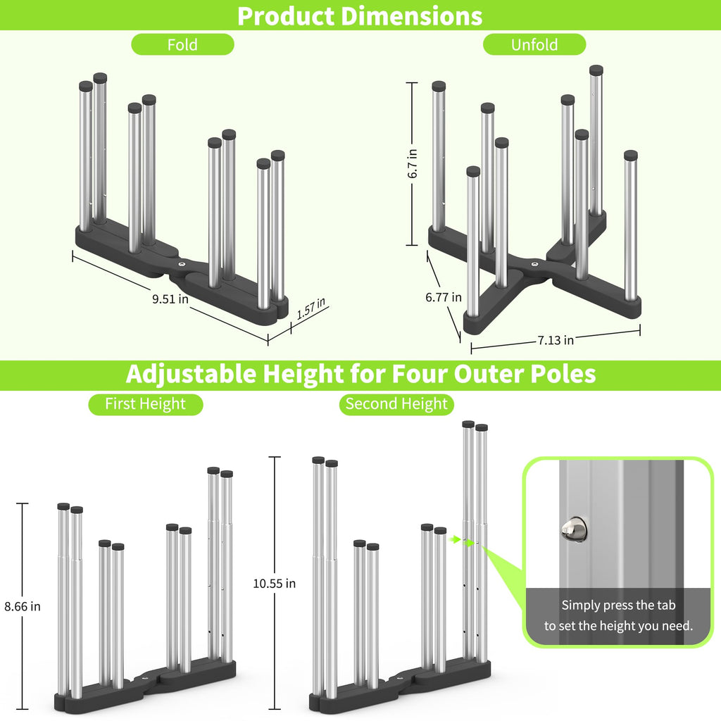 Retractable Bottle Drying Rack, Foldable Baby Bottle Drying Rack, Collapsible Draining Rack for Reusable Bag, Cutting