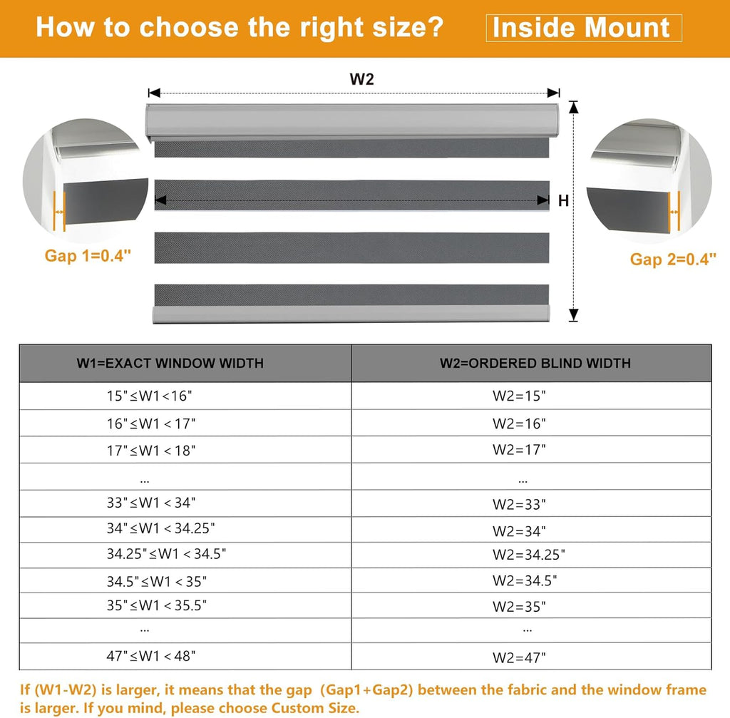 Cordless Zebra Blinds for Windows Free-Stop Roller Windows Shades (24" W X 72" H, Grey) Dual Layer Light Control for Day and Night, Light Filtering Sheer Shades for Home, Bedroom