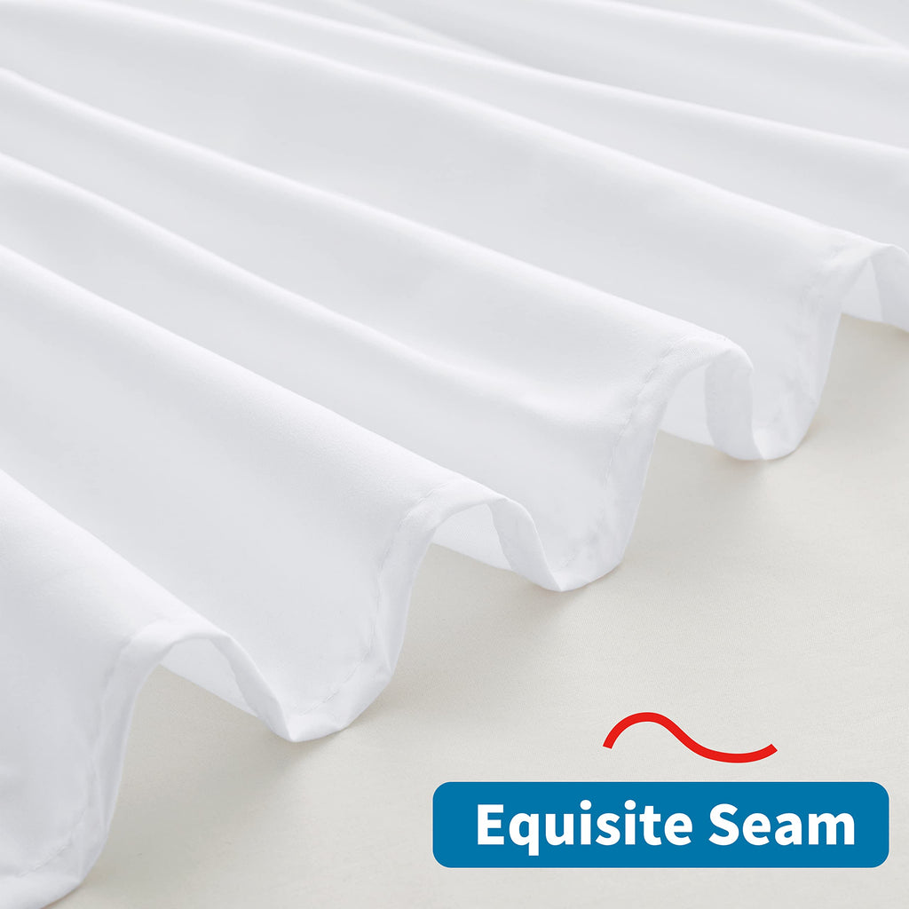 White Wrap Around Bed Skirt, Full Queen 18-Inch Brushed Drop