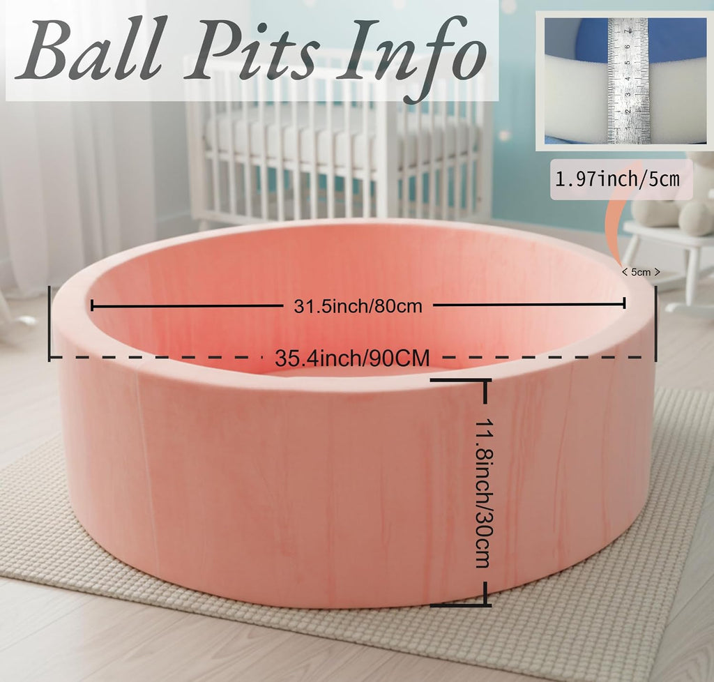 Baby Foam Ball Pit, 35.4"x 11.8" Ball Pits for Toddlers,Pink