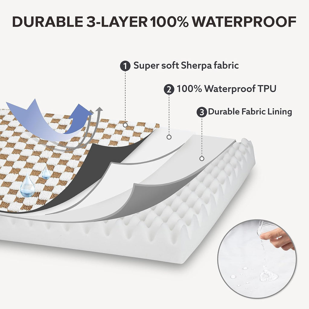 Dog Bed for Large Dogs, XLarge Orthopedic Dog Bed with Removable Washable Cover, Cute Modern Plush & Memory Egg Crate
