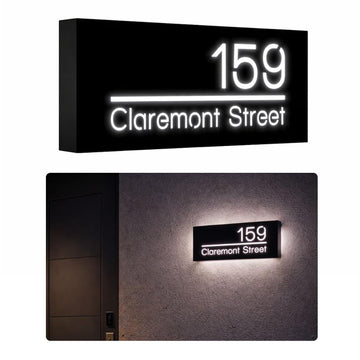 Lighted House Number Sign, 12V LED (40X15CM, White light)