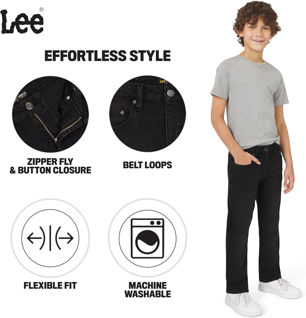Boys' 5 Pocket Loose Fit Stretch Waist Denim Jeans