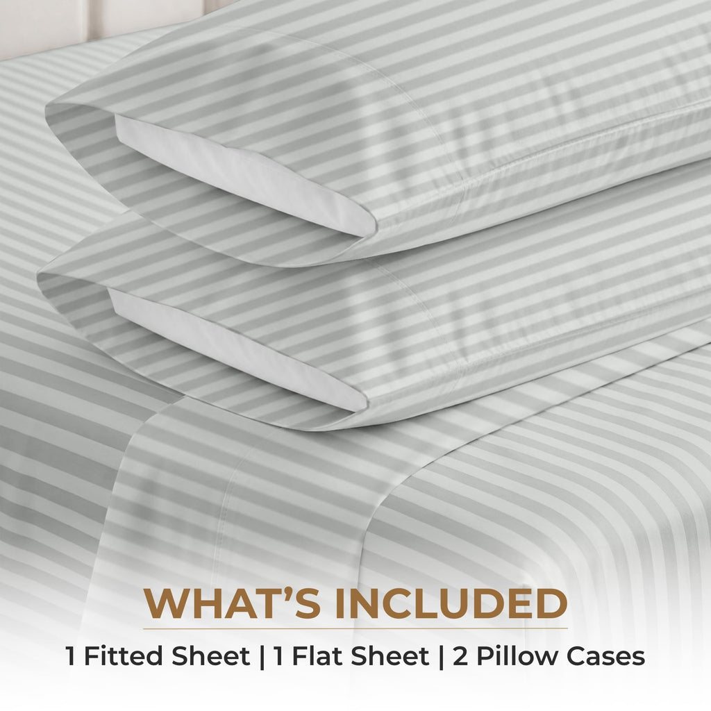 100% Egyptian Cotton Sheets - 600 Thread Count Sheets Set, Soft, Cooling, 15" Deep Pocket, Luxury Hotel