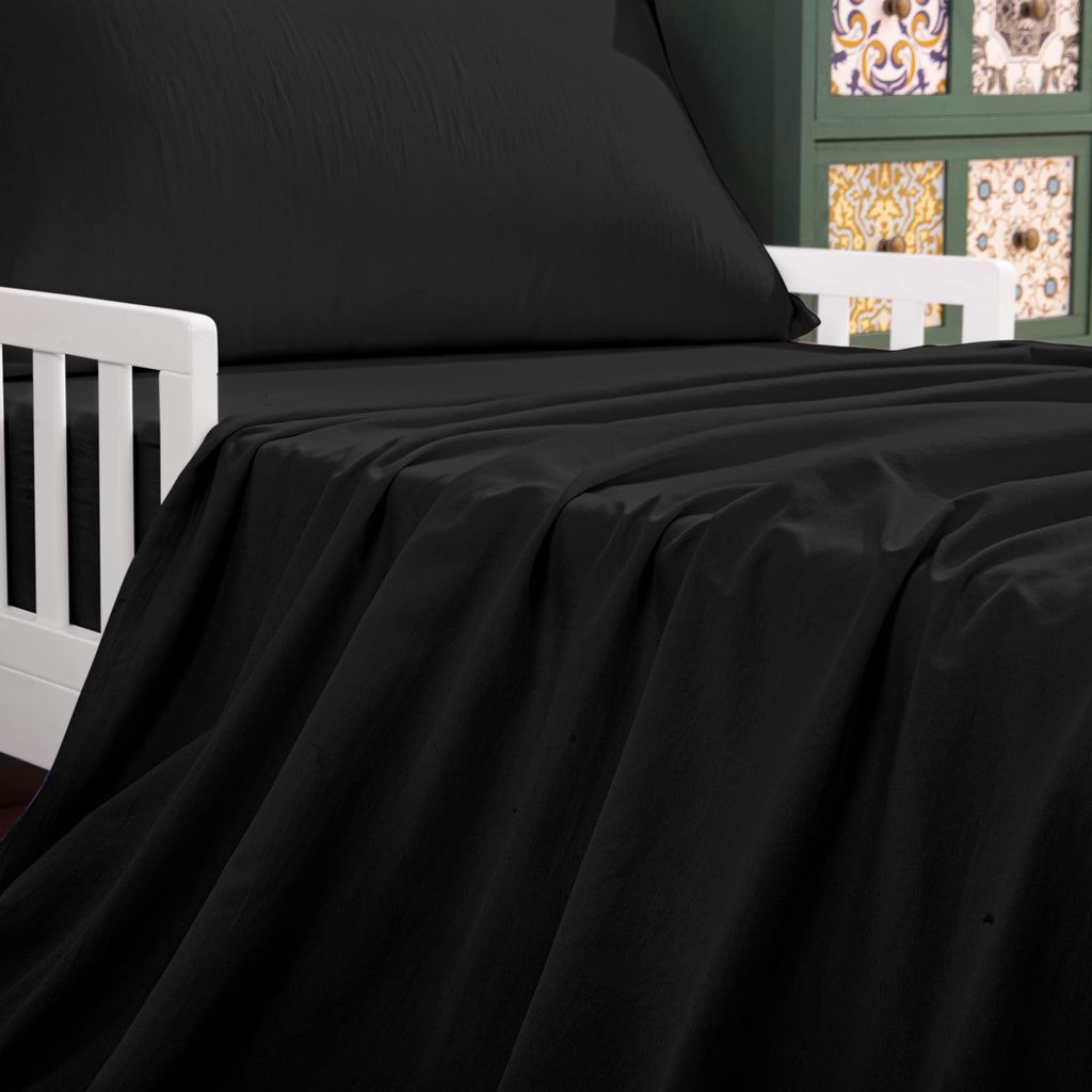 Toddler Microfiber Bedding Set, 4 Piece, Black