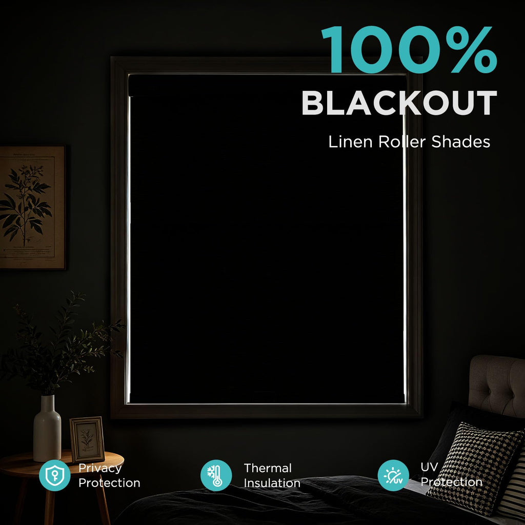 Cordless Blackout Roller Shade, Zero-Gap Top, Grey