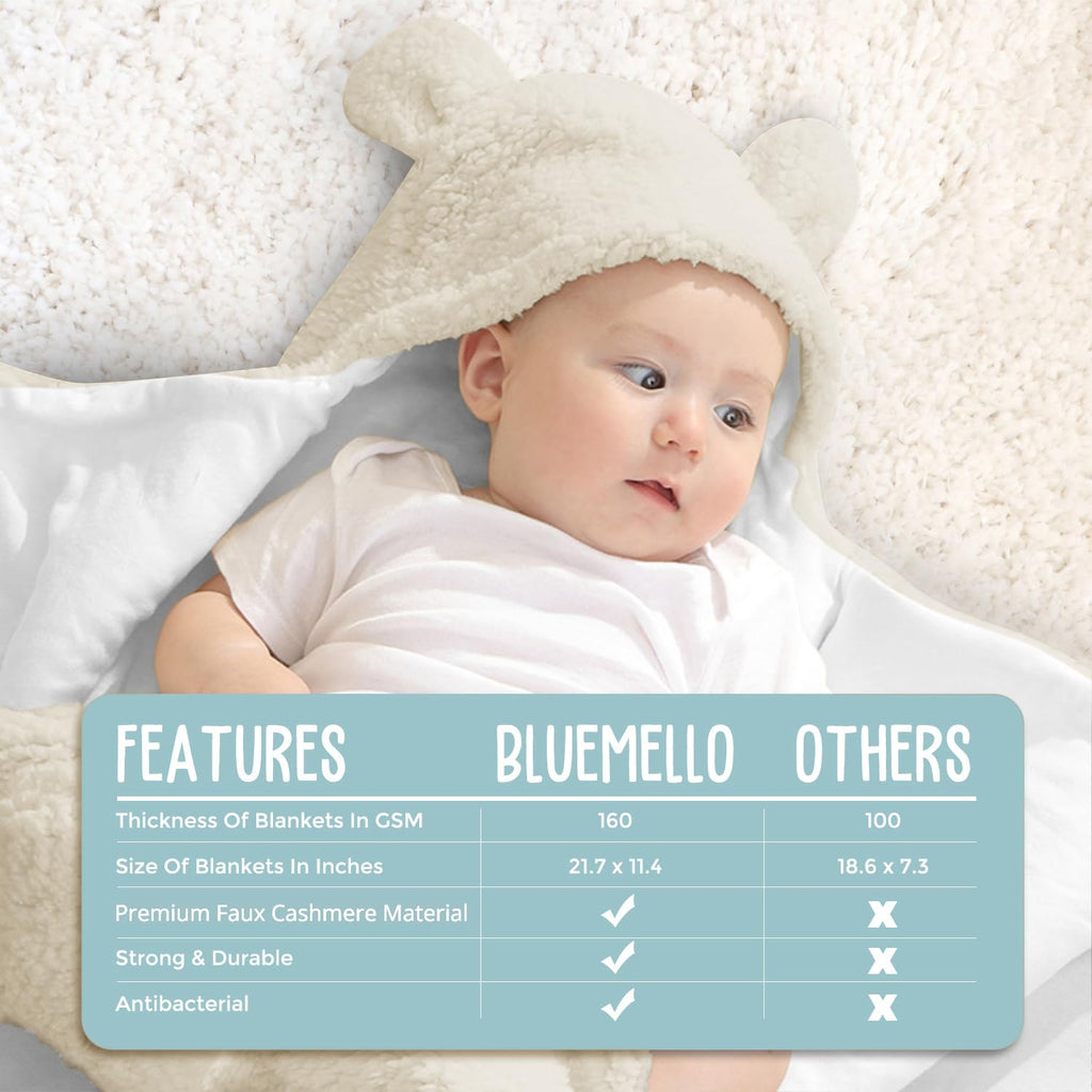 Baby Swaddle Blanket | Ultra-Soft Plush Essential for Infants 0-6 Months | Receiving Swaddling Wrap Beige | Ideal
