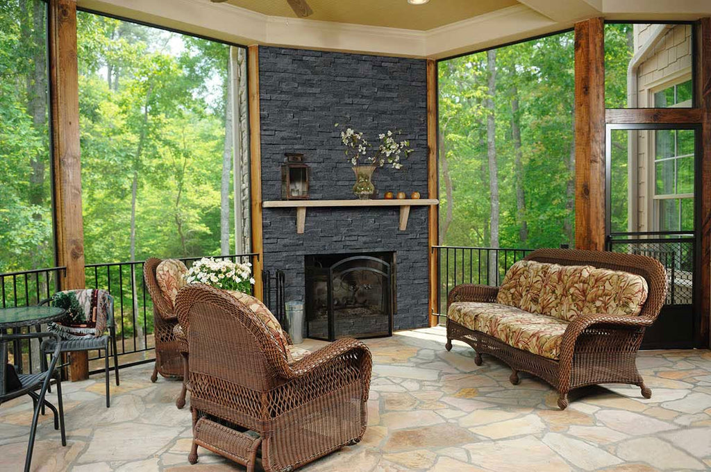 Coal Canyon 6 inch x 24 inch Natural Stone Ledger Wall Panel - 60 Pieces (60 Sqft) for Indoor & Outdoor, Fireplace