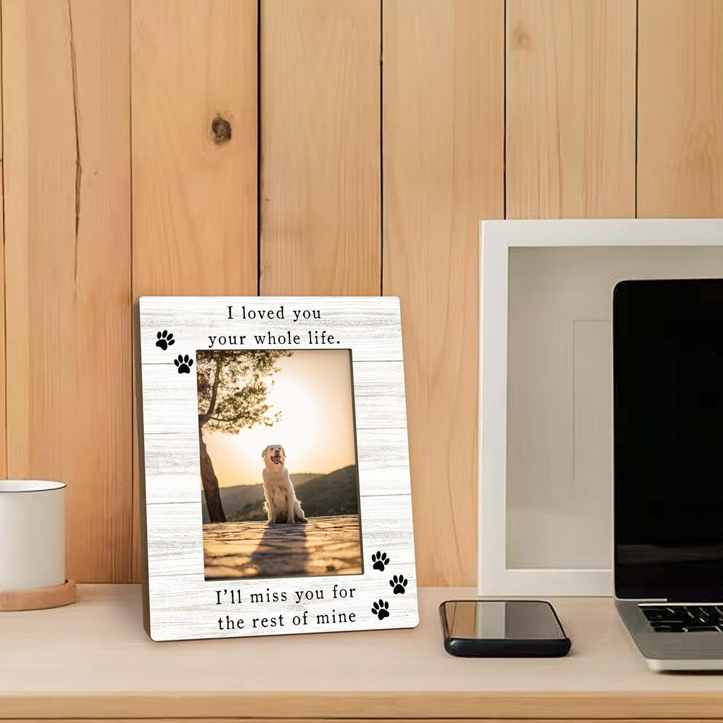 Dog Memorial Picture Frame 5x7, Memorial Pet Photo Frame, Dog Memorial Gifts for Loss of Dogs, I'll Miss You Loss