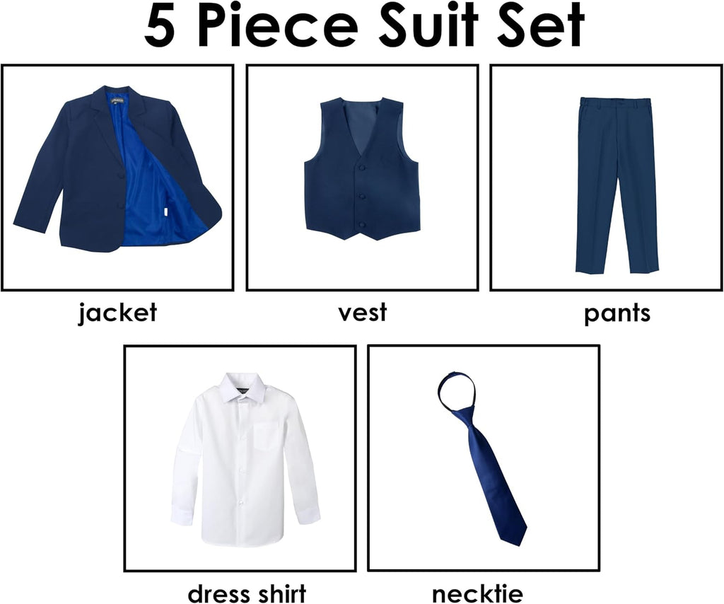 Baby Toddler Boys' Classic Fit Formal Suit Set -Wedding, Ring Bearers, Baptism, and Christening