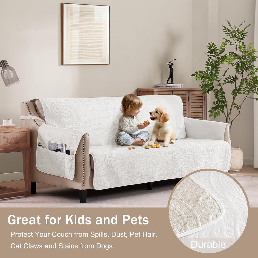Quilted Recliner Chair Covers, Soft Lazy Boy Chair Covers, Water-Repellent Large Recliner Covers, Pet Friendly Chair