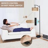 Arc Floor Lamp with 3 Color Temperatures, Farmhouse Floor Lamps with Remote & Dimmable Bulb