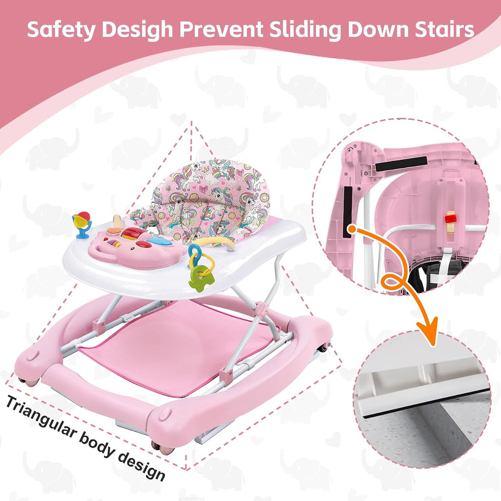 Foldable Baby in-1 Activity Walker - Rocker, Activity Center, Bouncer, Seat Walker, Push Walker - Adjustable Speed