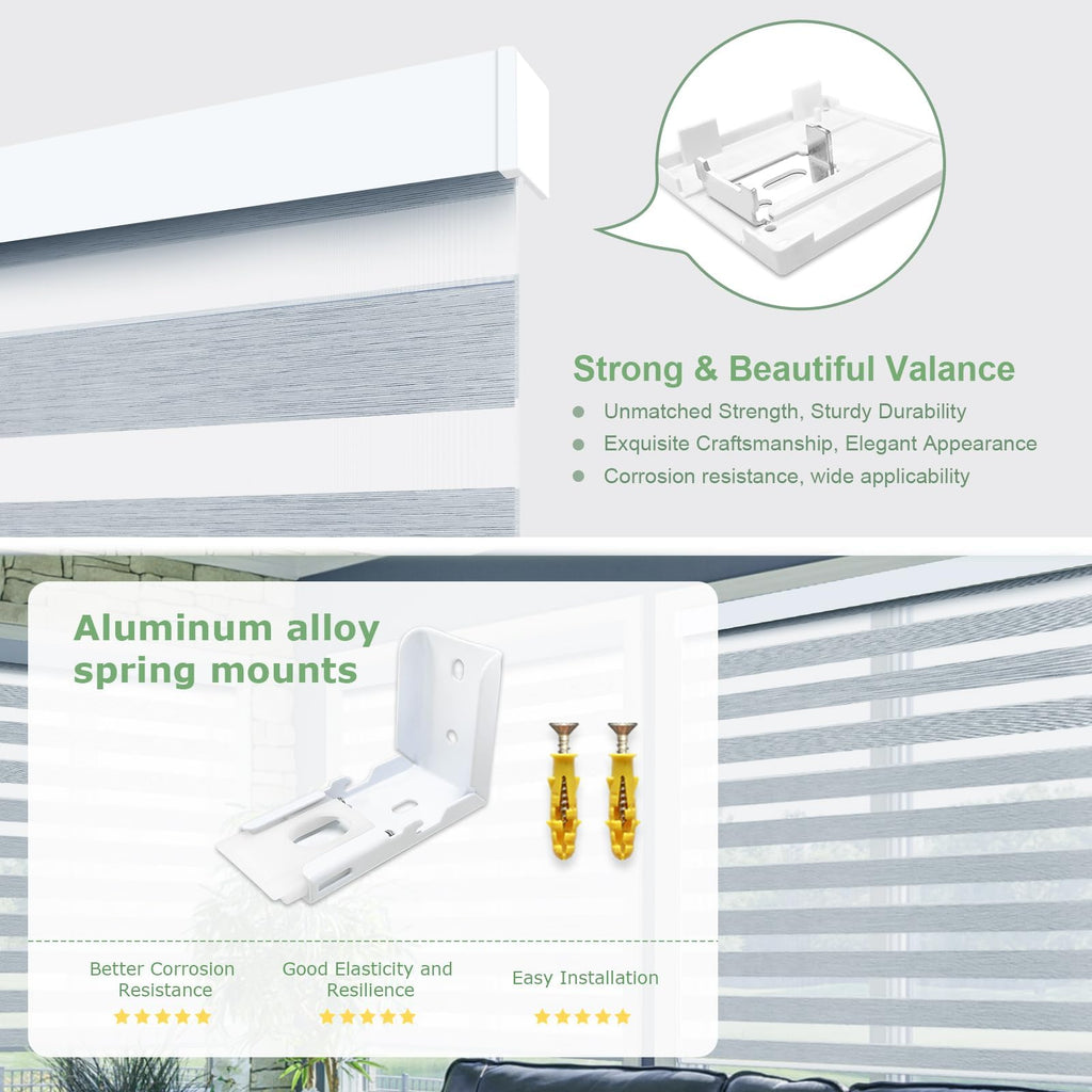 Motorized Blinds with Remote, Built-in Rechargeable Smart Blinds, Custom Size Electric Zebra Shades Compatible with