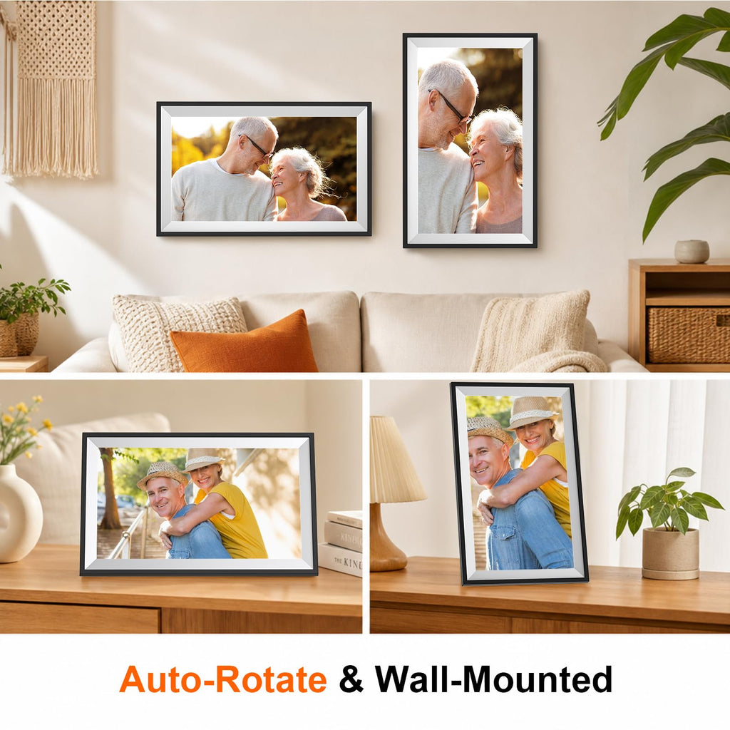 Digital Picture Frame, Frameo 15.6 Inch WiFi Digital Photo Frame, 1920x1080 HD IPS Touch Screen, 32GB Storage