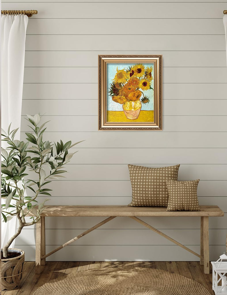 Vincent Van Gogh Wall Art Framed, Twelve Sunflowers, 26x22''