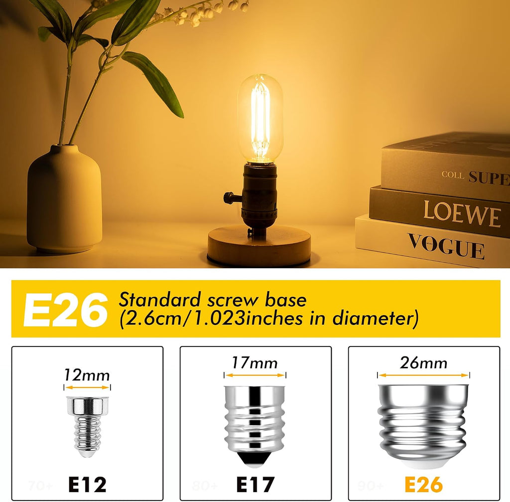 Dimmable T45/T14 E26 LED Bulbs 60Watt for Ceiling Fan Wall Scones